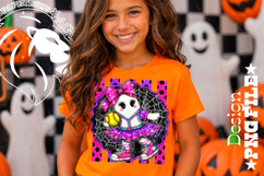 Striped Softball Ghost Halloween Design PNG Product Image 4