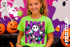 Striped Volleyball Ghost Halloween Design PNG Product Image 4
