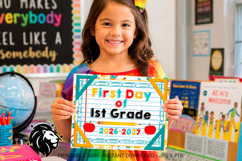 First day of First Grade School Sign JPG PDF Product Image 1