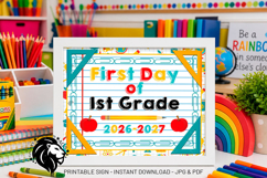 First day of First Grade School Sign JPG PDF Product Image 2