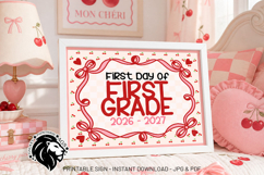 Cherry First day of First Grade School Sign JPG PDF Product Image 2