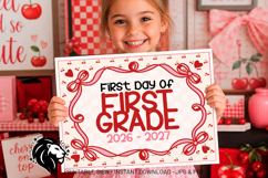 Cherry First day of First Grade School Sign JPG PDF Product Image 1