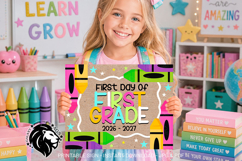 Crayons First day of First Grade School Sign JPG PDF Product Image 5