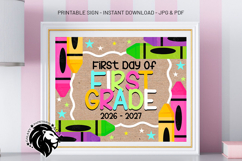 Crayons First day of First Grade School Sign JPG PDF Product Image 6
