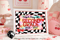 Cherry First day of Second Grade School Sign JPG PDF Product Image 2