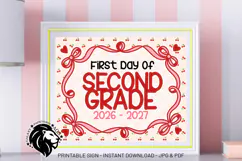 Cherry First day of Second Grade School Sign JPG PDF Product Image 3