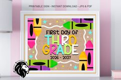Crayons First day of Third Grade School Sign JPG PDF Product Image 2