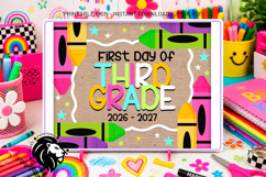 Crayons First day of Third Grade School Sign JPG PDF Product Image 4