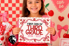 Cherry First day of Third Grade School Sign JPG PDF Product Image 1