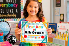 First day of Fourth Grade School Sign JPG PDF Product Image 3