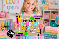 Crayons First day of Fourth Grade School Sign JPG PDF Product Image 2