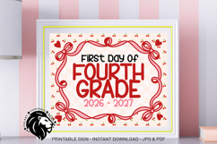 Cherry First day of Fourth Grade School Sign JPG PDF Product Image 3