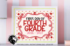 Cherry First day of Fourth Grade School Sign JPG PDF Product Image 3
