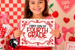 Cherry First day of Fourth Grade School Sign JPG PDF Product Image 2