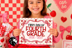 Cherry First day of Fourth Grade School Sign JPG PDF Product Image 2