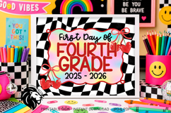 Cherry First day of Fourth Grade School Sign JPG PDF Product Image 5