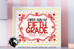 Cherry First day of Fifth Grade School Sign JPG PDF Product Image 4