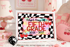 Cherry First day of Fifth Grade School Sign JPG PDF Product Image 2