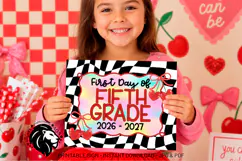 Cherry First day of Fifth Grade School Sign JPG PDF Product Image 1