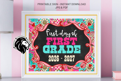 Cowgirl First day of First Grade School Sign JPG PDF Product Image 2