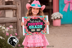 Cowgirl First day of Fourth Grade School Sign JPG PDF Product Image 5