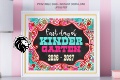 Cowgirl First day of Kindergarten School Sign JPG PDF Product Image 2