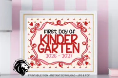 Cherry First day of Kindergarten School Sign JPG PDF Product Image 2