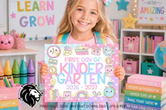 Pastel First day of Kindergarten School Sign JPG PDF Product Image 2