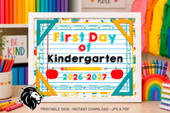 First day of Kindergarten School Sign JPG PDF Product Image 2