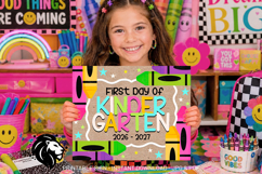 Crayons First day of Kindergarten School Sign JPG PDF Product Image 3