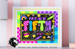 Colorful First day of Fifth Grade School Sign JPG PDF Product Image 3