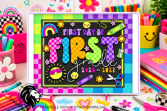 Colorful First day of First Grade School Sign JPG PDF Product Image 4