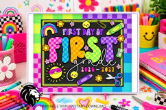 Colorful First day of First Grade School Sign JPG PDF Product Image 4