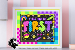 Colorful First day of First Grade School Sign JPG PDF Product Image 3