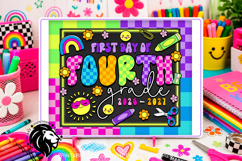 Colorful First day of Fourth Grade School Sign JPG PDF Product Image 5