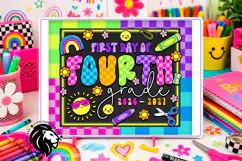 Colorful First day of Fourth Grade School Sign JPG PDF Product Image 5