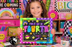 Colorful First day of Fourth Grade School Sign JPG PDF Product Image 2