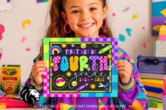 Colorful First day of Fourth Grade School Sign JPG PDF Product Image 4