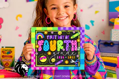 Colorful First day of Fourth Grade School Sign JPG PDF Product Image 4
