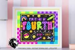 Colorful First day of Fourth Grade School Sign JPG PDF Product Image 3