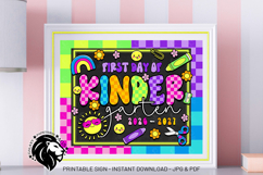 Colorful First day of Kindergarten School Sign JPG PDF Product Image 3