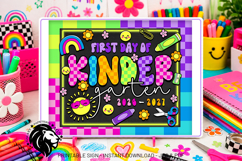 Colorful First day of Kindergarten School Sign JPG PDF Product Image 4