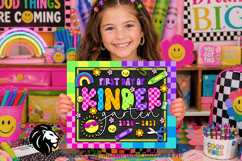Colorful First day of Kindergarten School Sign JPG PDF Product Image 2