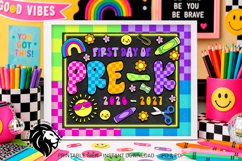 Colorful First day of Pre-k School Sign JPG PDF Product Image 2