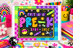 Colorful First day of Pre-k School Sign JPG PDF Product Image 4