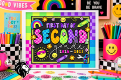 Colorful First day of Second Grade School Sign JPG PDF Product Image 1
