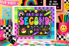 Colorful First day of Second Grade School Sign JPG PDF Product Image 1