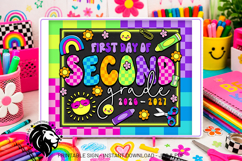 Colorful First day of Second Grade School Sign JPG PDF Product Image 3