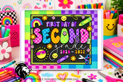 Colorful First day of Second Grade School Sign JPG PDF Product Image 3
