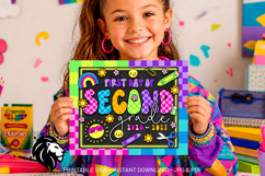 Colorful First day of Second Grade School Sign JPG PDF Product Image 2